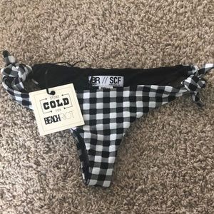 Black and white checkered bathing suit bottom